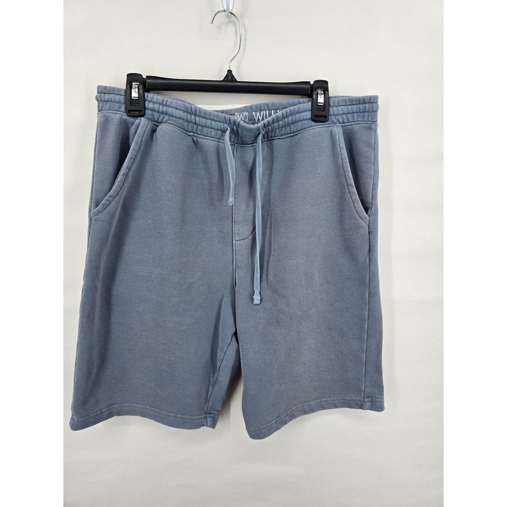 Ethan Williams Mens Blue Cotton Sweat Shorts Size Large Drawstring Premium Basic